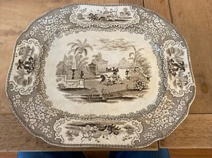 Antique Bell & Co Glasgow Scottish Stoneware Ashet Platter - Triumphal Car 38cm - Picture 1 of 6