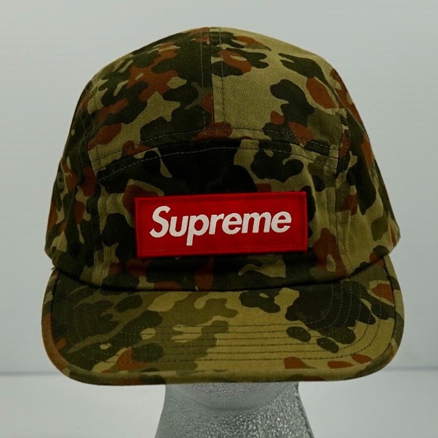 NWT Supreme Washed Twill Camo Box Logo Hat Red White Blue Camp DS