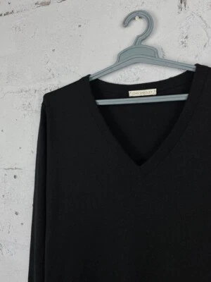 Suéter John Smedley Negro Nueva Zelanda Lana Cuello en V Talla L Foto 1 de 4