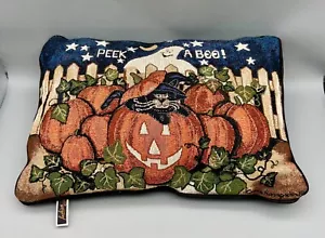Almohada de Halloween Jack O Lantern Ghost Peek A Boo! Diseño Laurie Korsgaden - Imagen 1 de 9