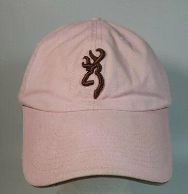 BROWNING ARMS COMPANY Hat Women's Light Pink Brown Deer Logo Hook & Loop Closure - Image 1 of 4