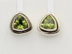 Noble 0,85 Quilates Peridoto Pendientes 925 Plata Olivino Pendientes Gema - Imagen 1 de 10