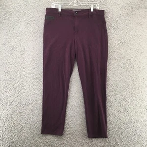 Calvin Klein & Co Trouser Pants Womens 16 Purple Tapered Leg Mid Rise Zip Fly - Picture 1 of 13