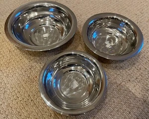 Set of 3 Mixing Bowls Stainless Steel 16/18/20cm Diameter - Picture 1 of 2