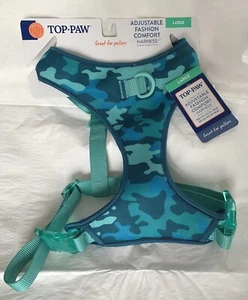 Arnés cómodo ajustable Top Paw de moda para perros - grande camuflaje azul nuevo - Imagen 1 de 5