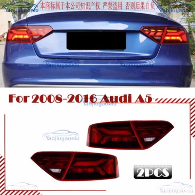 For Audi A5 2008-2016 Rear Tail Lights w/Startup Sequential Turn Signal Lamp 2PC Foto 1 de 4