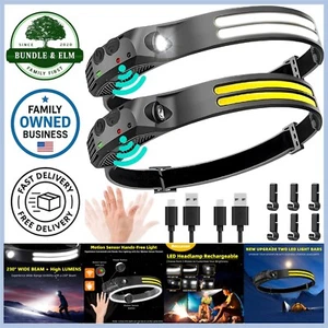 Faro LED Recargable 2 PIEZAS Impermeable Luz COB para Camping Correr - Imagen 1 de 9