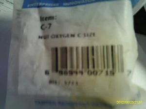 9 Pcs Western Enterprises C-7 Nut Hex Oxygen Brass Fitting C Size 200 PSIG NOS - Bild 1 von 2