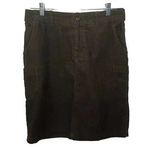 Columbia Corduroy Skirt Womens 8 Brown Adjustable Waist Pockets 100% Cotton - Picture 1 of 8
