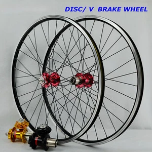 Mountain Bike Wheel Set 32 Holes Disc / V Brake Wheels Clincher 8-11 Speed - Picture 1 of 19