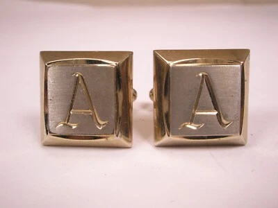 A Monogram Initial Letter Vintage HICKOK Cuff Links alfred albert allen arnold - Image 1 of 4