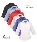 Premier PR305 Womens Ladies 3/4 Length Sleeve Poplin Polycotton Blouse Shirt