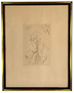 Vintage 1965 Pierre Bonnard Jeune Fille Lisant Etching Print Collector's Guild - Picture 1 of 14