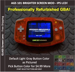 Nintendo Game Boy Advance System AGS101 Backlit Mod - Glas Display - KLAR ORANGE - Bild 1 von 2
