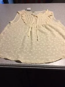 Damen große creme elfenbein cremefarbene cremefarbene weiße Farbe Bluse Top gepunktet Schweizer NEU - Bild 1 von 7
