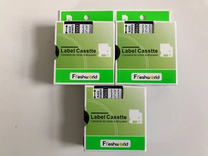 Freshworld Label Casstte Black On White 45013 (3-Pack) NEW - Picture 1 of 1