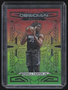 2022-23 RED/YELLOW/GREEN FLOOD ELECTRIC ETCH WENDELL CARTER JR. 68/75 ORLANDO - Picture 1 of 2