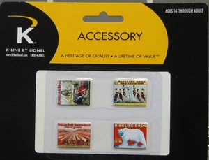 Lionel 6-22472 O Scale Ringling Bros. Tin Sign Replica 4-Pack "LIMITED QTY LEFT - Picture 1 of 2