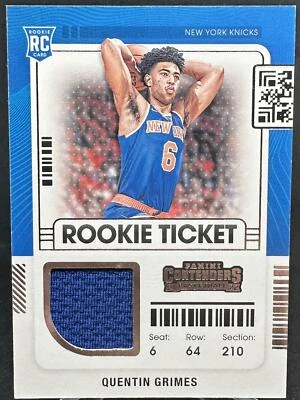 Quentin Grimes 2021-22 Panini Contenders Rookie Ticket Swatches #RTS-QGR - Image 1 of 2