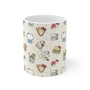 Süßer Hello Kitty Feinschmecker 11 Unzen weißer Becher - perfekt für Katzenliebhaber & Feinschmecker - Bild 1 von 5