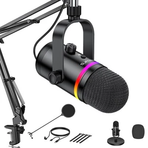 RGB Gaming Microphone-USB Microphone for Streaming Recording-PC Microphone Ki - Picture 1 of 8