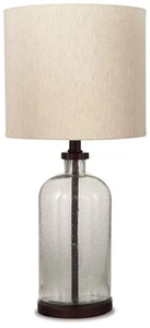 Bandile Modern Farmhouse 22.5" Seeded Glass Table Lamp, Bronze - Picture 1 of 4