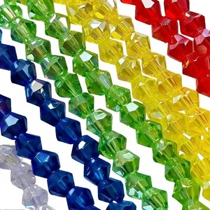 200 Pezzi 8mm Perline Bicono Sfaccettate Cristallo Vetro Perline Colore a Scelta - Foto 1 di 26