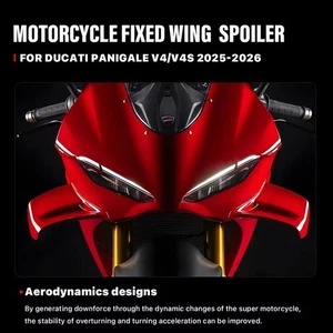 Winglet Deflector Fixed Wing Spoiler Carbon Fiber For DUCATI Panigale V4 2025 - Picture 1 of 14