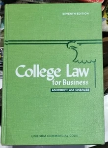 College Law for Business siebte Ausgabe von Ashcroft & Charles (1971, Hardcover) - Bild 1 von 6