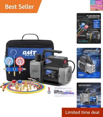 Bomba de vacío a prueba de encendido 3,5 CFM con medidor de colector de precisión para R1234yf Foto 1 de 4