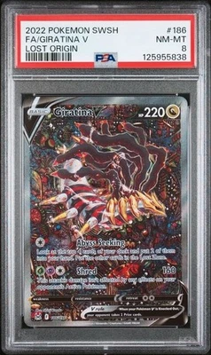PSA 8 GIRATINA V 186 LOST ORIGIN ALT ART SWORD & SHIELD POKEMON NM- MINT BM - Image 1 of 2