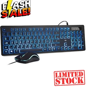 Rii Gaming Tastatur Und Maus Set, Tastatur Maus Set Mit Kabel, 3 LED Hintergrund - Bild 1 von 12