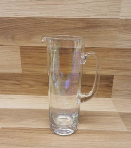 Krosno Poland Iridescent Tall Glass Water Jug - Picture 1 of 8