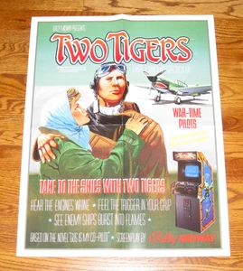 Two Tigers Video Arcade Flyer / Foldout Poster - Excellent - Original from 1983 - Picture 1 of 1