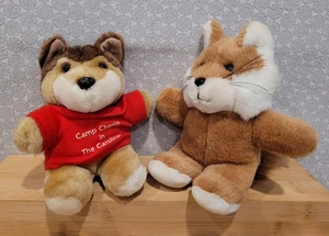 Vintage ASI Fox & Camp Cherith Carolinas Wolf Coyote T-Shirt Mini Plush Toy Set - Picture 1 of 9
