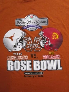 2006 UT Texas Longhorns VS USC Trojans Rose Bowl Orange Graphic T-Shirt Mens XL - Picture 1 of 5