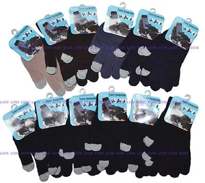 Venta al por mayor 12 pares de guantes mágicos tejidos con pantalla táctil teléfono inteligente tableta TALLA ÚNICA NY - Imagen 1 de 3