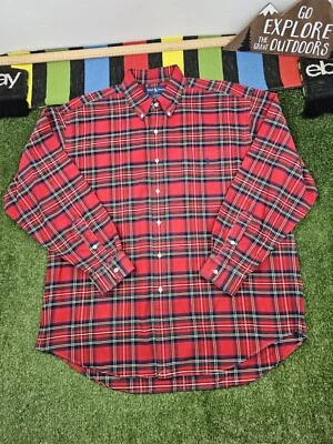 Ralph lauren men button down shirt classic red plaid size XL longsleeve relaxed - Image 1 of 4