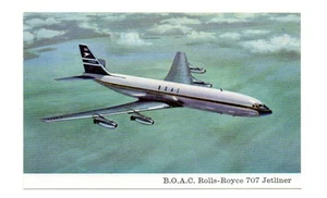 BOAC Unused Chrome Postcard Boeing 707 In Flight Mint! - Picture 1 of 1