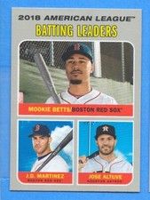 2019 Topps Heritage #62 LL Mookie Betts/Jose Altuve/J.D. Martinez Red Sox/Astros