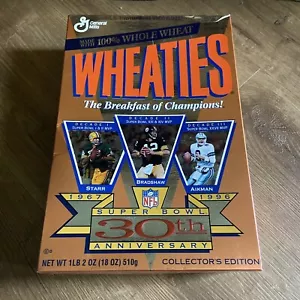 1996 NFL Super Bowl 30th Anniversary Wheaties Sealed Box Starr Bradshaw Aikman - Picture 1 of 11