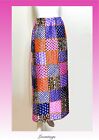 Vintage 60s Loomtogs Quilted Mod Patchwork Maxi Skirt Sheen S 