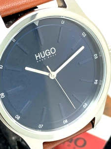 Reloj Hugo Boss para hombre 1530029 cuarzo esfera azul caja plateada correa de cuero marrón - Imagen 1 de 12