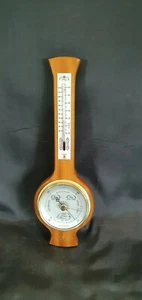 Barómetro y termómetro banjo madera colgante pared compensado Shortland - Imagen 1 de 12