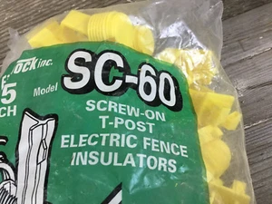 Fi-Shock SC-70 y SC -60 Amarillo Inclinado-Uñas Madera Poste Aisladores, 25-Por Bolsa - Imagen 1 de 10