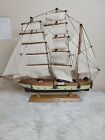 Vintage Handcrafted Wood Model “Gorch Fock” Tall Ship 17” X 15”