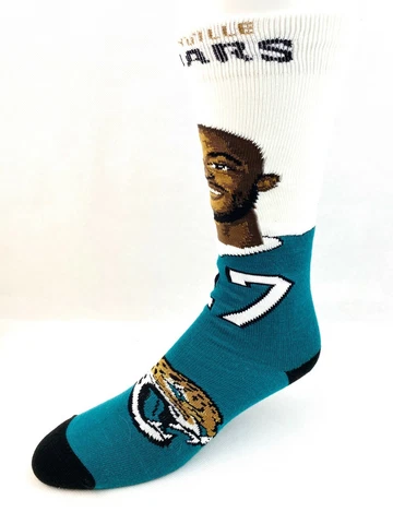 Jacksonville Jaguars Football Leonard Fournette Selfie Deuce Crew Socks Cover