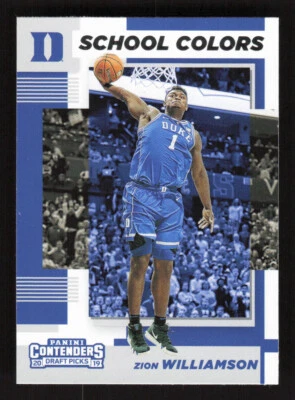 2019-20 Contenders Draft School Colors #1 Zion Williamson Rookie Duke Pelicans - Image 1 of 2
