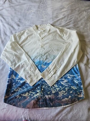 Walker Refinery Mens XXL White Fading To Accent Mountains Long Sleeve Button Up. - Image 1 of 4