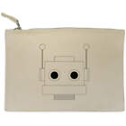 'Robot Head' Canvas Clutch Bag / Accessory Case (CL00011541)